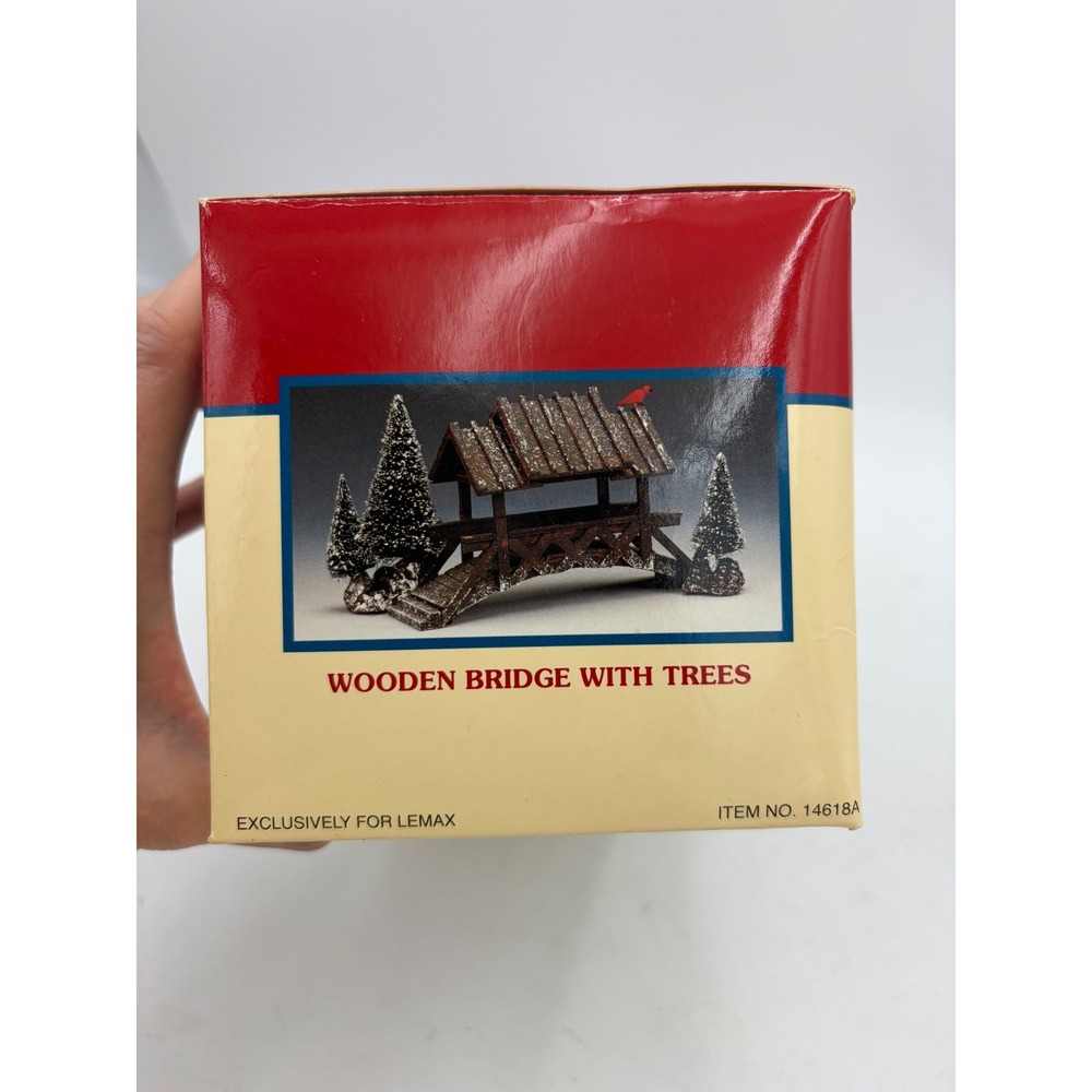 Lemax Christmas Village Wooden Bridge‎ with Trees Cardinal 14618A Decor 2001 Box